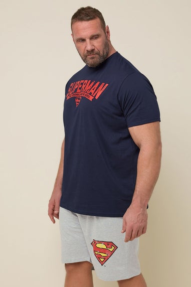 BadRhino Big & Tall Navy Blue Superman Pyjama Set