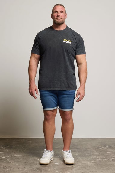 BadRhino Black Acid Wash Printed South Park T-Shirt
