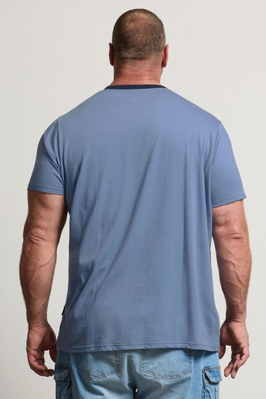 BadRhino Big & Tall Blue Cut & Sew Scripted T-Shirt