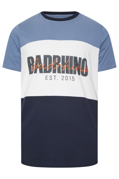 BadRhino Big & Tall Blue Cut & Sew Scripted T-Shirt