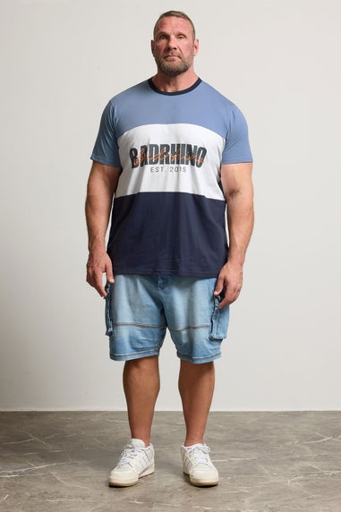 BadRhino Big & Tall Blue Cut & Sew Scripted T-Shirt
