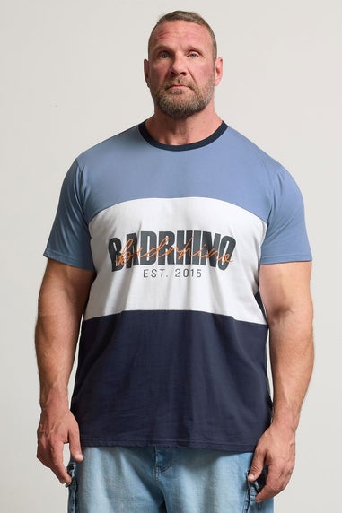 BadRhino Big & Tall Blue Cut & Sew Scripted T-Shirt