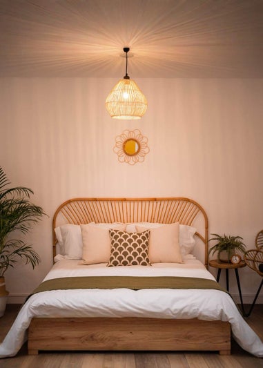 ValueLights Vine Natural Rattan Easy Fit Ceiling Lampshade
