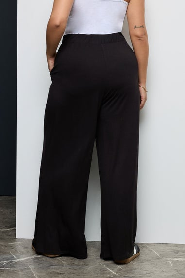 Yours Curve Black Wide Leg Stretch Trousers