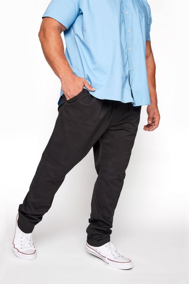 BadRhino Big & Tall Black Elasticated Waist Chinos