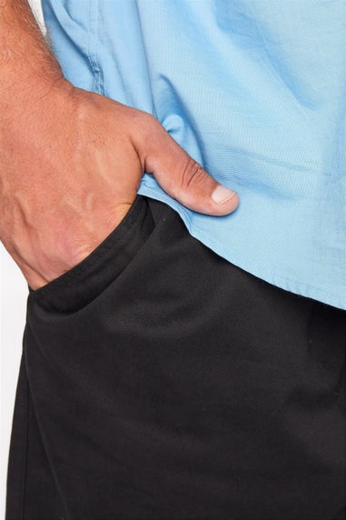BadRhino Big & Tall Black Elasticated Waist Chinos