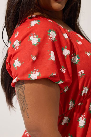 LIMITED COLLECTION Curve Red Floral Mini Dress