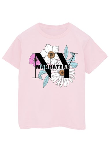 Brands In NY Manhattan Flowers Kids Light Pink Graphic T-Shirt (3-13 Years)
