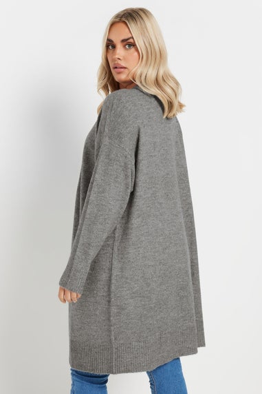 Yours Curve Grey Soft Touch Knitted Cardigan