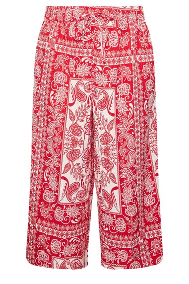 Yours Curve Red Paisley Midaxi Culottes