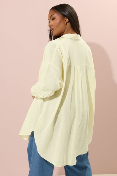 YOURS Curve Butter Yellow Linen Shirt