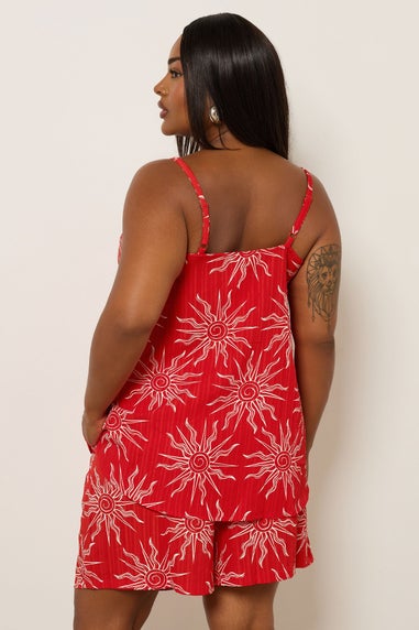 Yours Curve Red Sun Print Cami Top