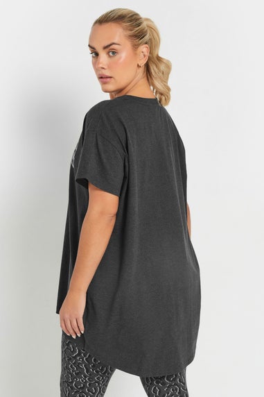 Yours Active Curve Grey Positive Vibes Only Top