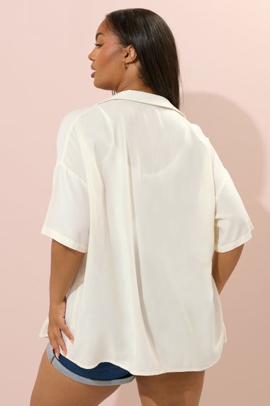 YOURS Curve Buttermilk Yellow Chambray Shirt