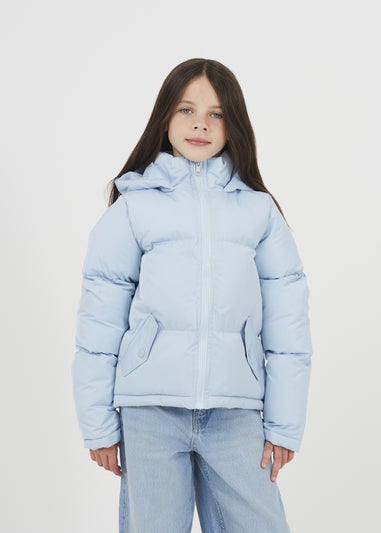 Brave Soul Pale Blue Hooded Puffer Jacket (7-13 yrs)