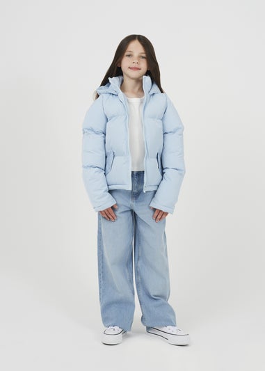 Brave Soul Pale Blue Hooded Puffer Jacket (7-13 yrs)