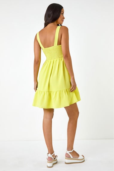 Dusk Lime Dusk Poplin Tiered Swing Dress