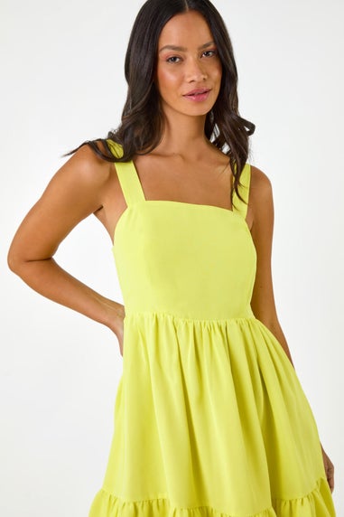 Dusk Lime Dusk Poplin Tiered Swing Dress