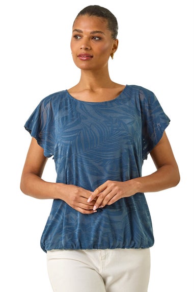 Roman Navy Burnout Bubble Hem Top