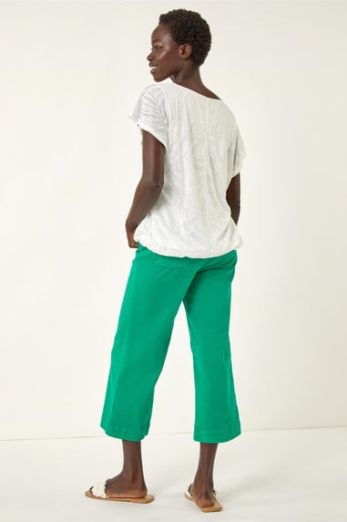 Roman Ivory Burnout Bubble Hem Top