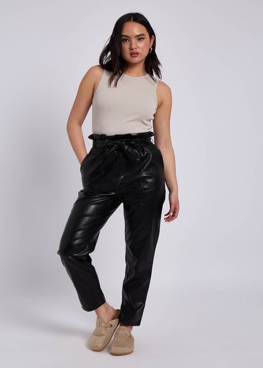 Urban Bliss Black Lexi PU Paperbag Pant
