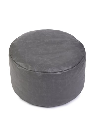Kaikoo Grey Faux Leather Footstool