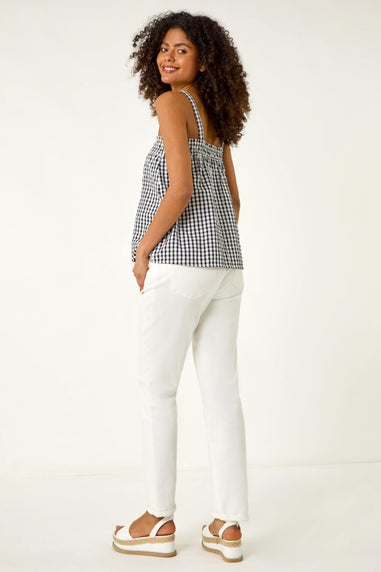 Dusk Black Mono Gingham Cami Top