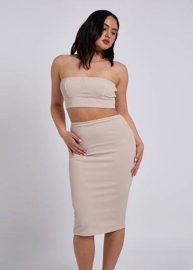 Urban Bliss Cream Cable Rib Co-ord Top