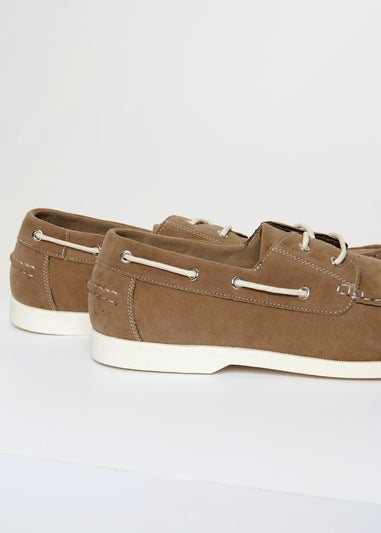 Threadbare Stone Faux Suede Boat Shoes