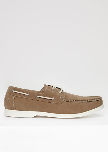Threadbare Stone Faux Suede Boat Shoes