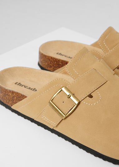 Threadbare Stone Faux Suede Mule Sandals