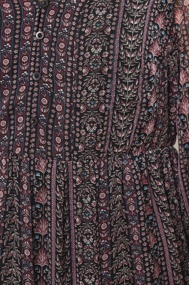 Yours Curve Purple Floral Paisley Smock Mini Dress
