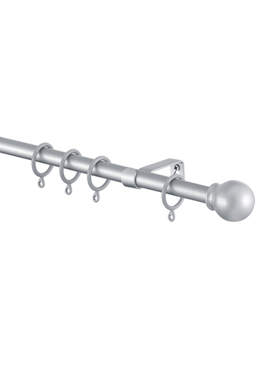 Little Black Book Silver Extendable Ball Curtain Pole