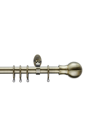 Little Black Book Antique Brass Extendable Ball Curtain Pole