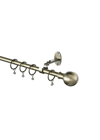 Little Black Book Antique Brass Extendable Ball Curtain Pole