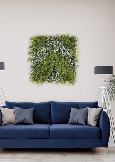Premier Decorations Green Artificial Living Wall Festive Wave (50cm x 50cm)