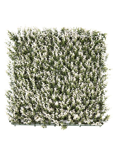 Premier Decorations Green Artificial Living Wall White Buxus (50cm x 50cm)