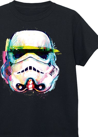 Star Wars Stormtrooper Command Art Boys Black Graphic T-Shirt (3-13 Years)
