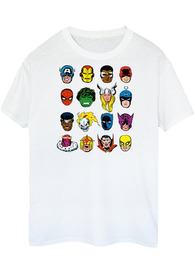 Marvel Comics Faces Men's White Graphic T-Shirt