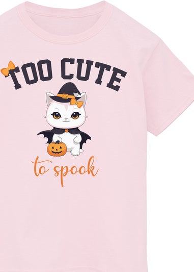 Brands In Halloween Too Cute To Spook Girls Baby Pink Graphic T-Shirt (3-13 Years)