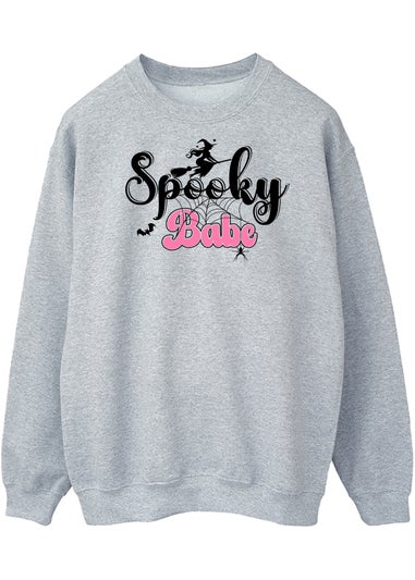 Brands In Halloween Spooky Babe Women's Grey Graphic Sweatshirt