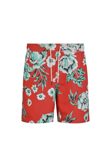 Weird Fish Retro Red Belukha Printed Swim Shorts