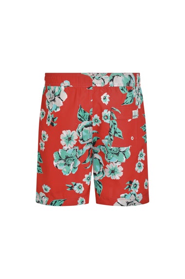 Weird Fish Retro Red Belukha Printed Swim Shorts