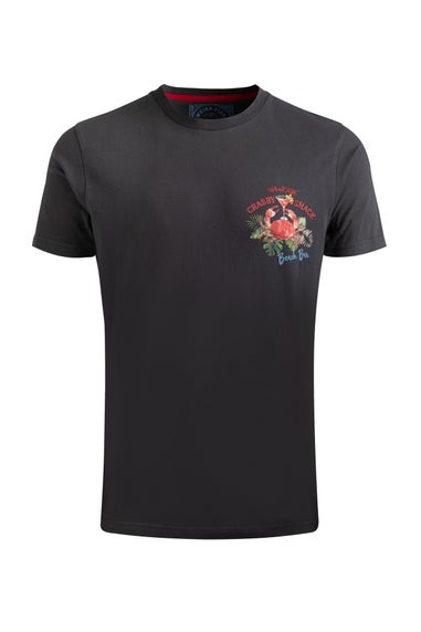 Weird Fish Washed Black Crabby Shack Back Print Graphic T-Shirt