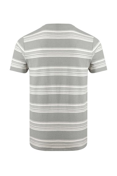 Weird Fish Limestone Xavier Crepe Stripe T-Shirt