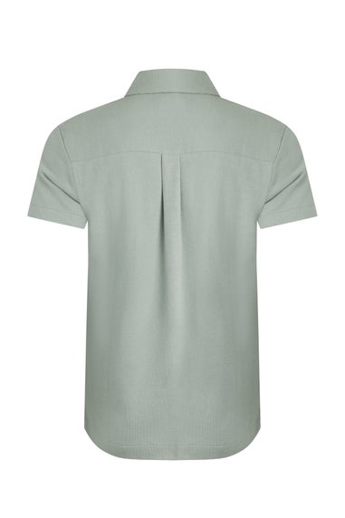 Weird Fish Limestone Wooster Crepe Knit Shirt