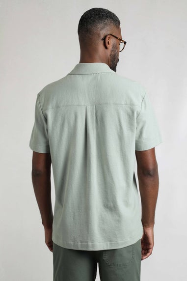 Weird Fish Limestone Wooster Crepe Knit Shirt