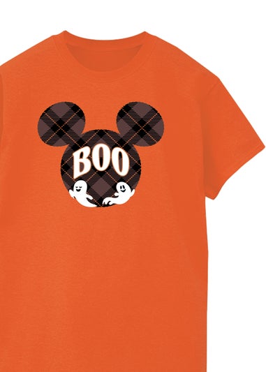 Disney Mickey Mouse Boo Halloween Men's Orange Graphic T-Shirt