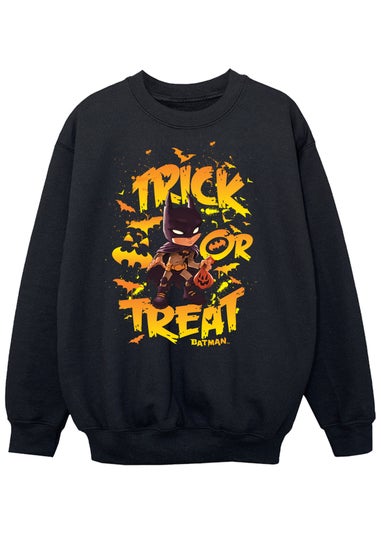 DC Comics Batman Trick Or Treat Halloween Boys Black Graphic Sweatshirt (3-13 Years)