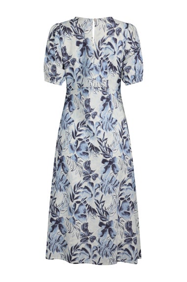 Weird Fish Estate Blue Delanie Printed Tea Dress